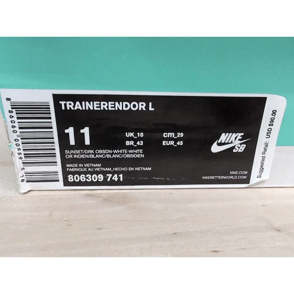 NIB NIKE SB Trainerendor L Sunset Orange 806309 741 SIZE 11‎